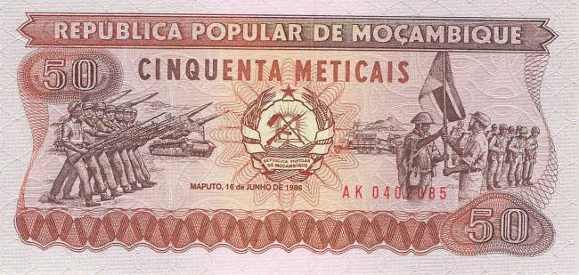 Mosambik p129b 50 Meticais 1986